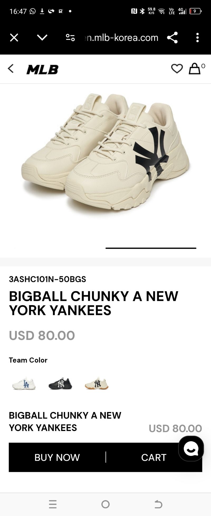 MLB Casual Sneakers Pria cream, foto 8