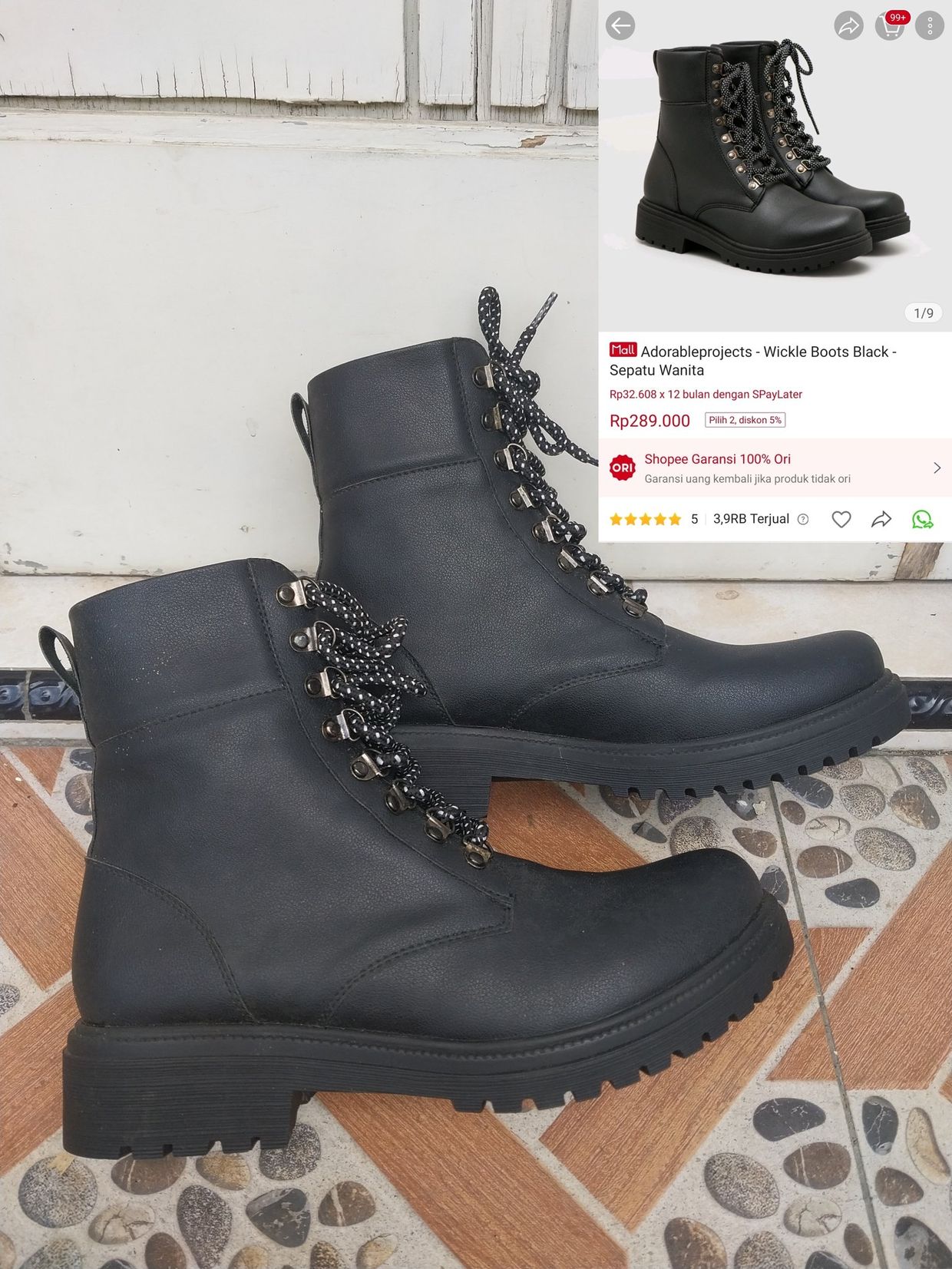 Wickle Boots Black Harga beli: Rp., foto 4