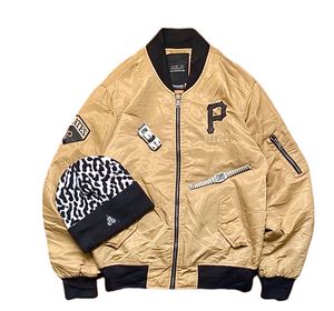 MLB Grunge Indie Varsity jacket Pria gold