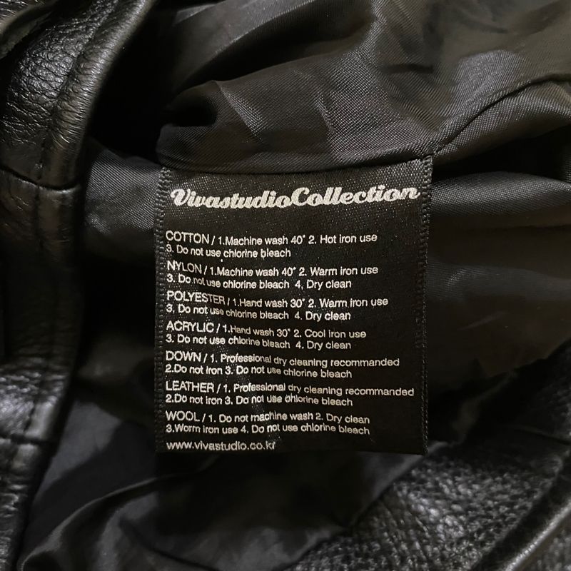Vivastudio Grunge Biker Leather jacket Pria black, foto 5