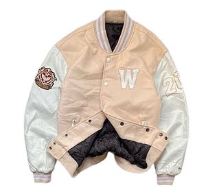 Japanese brand Grunge Indie Varsity jacket Pria white cream
