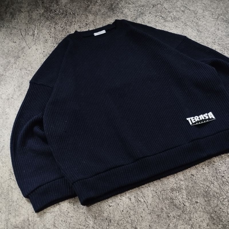 Streetwear Sweater Pria navy, foto 4