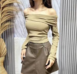 Vintage Casual Shirt Wanita khaki