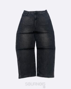 Japanese brand Vintage Streetwear Boyfriend jeans Wanita black gray