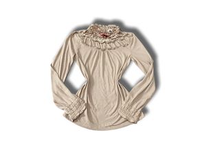 Axes Femme Cottagecore Coquette Blouse Wanita tan brown