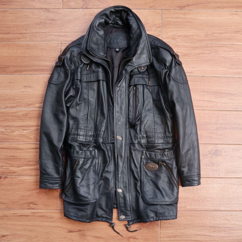 Biker Casual Leather jacket Pria black, foto 6