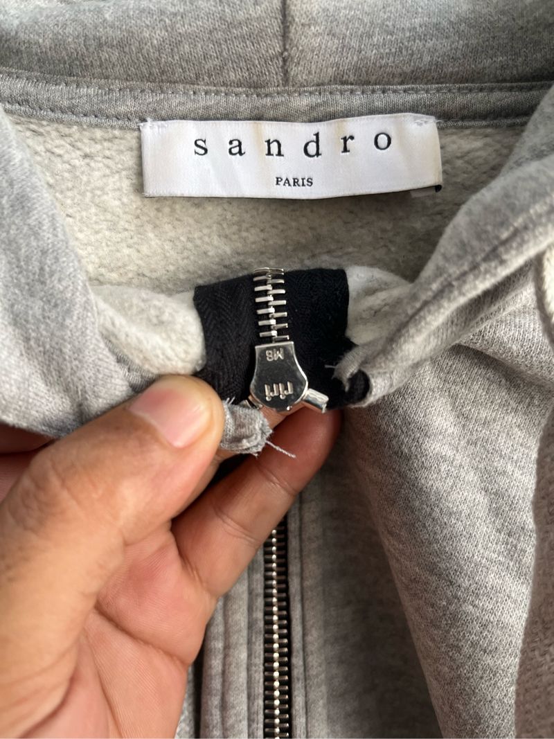Sandro Paris Luxury Hoody Pria gray, foto 4