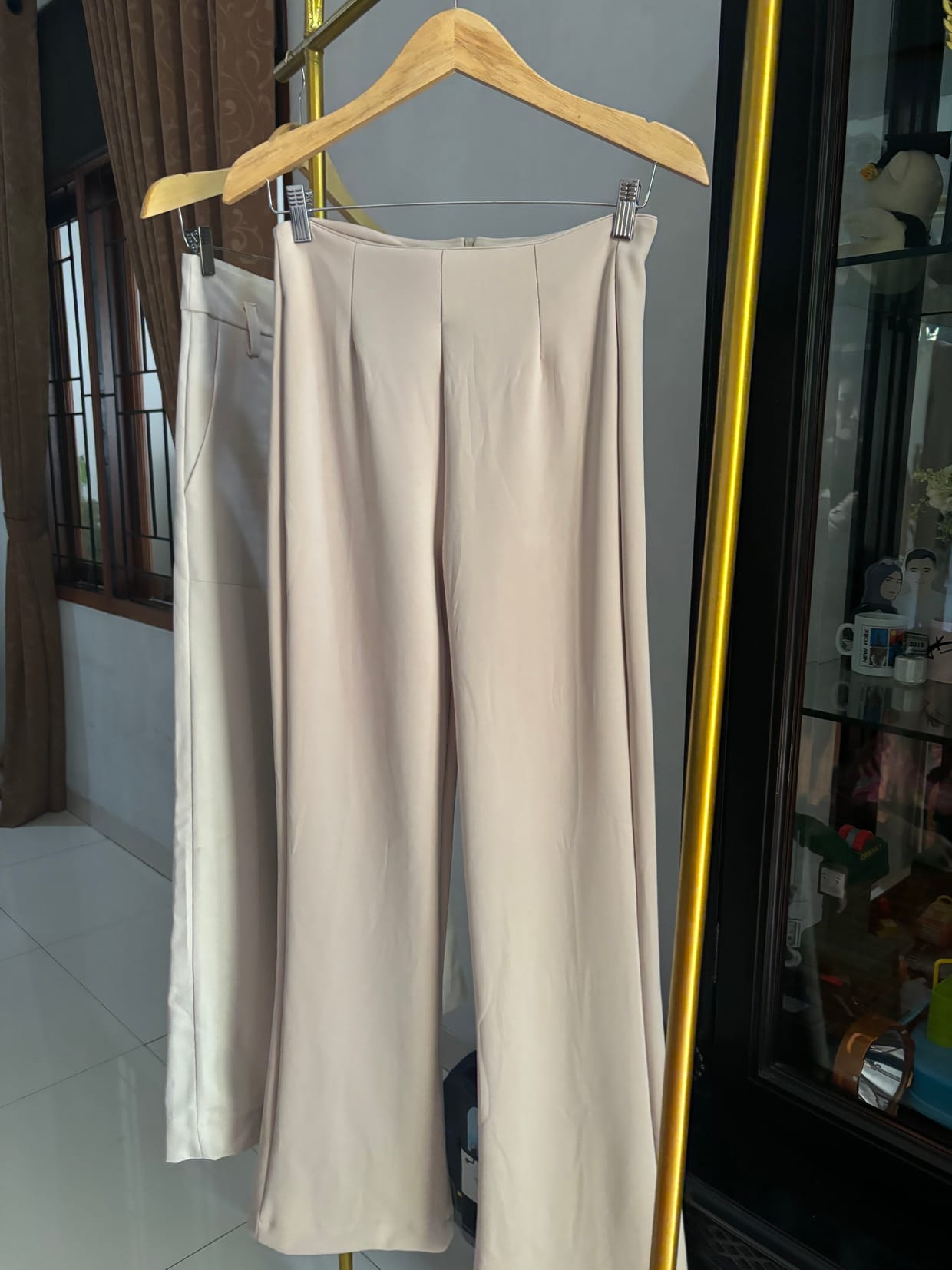 Casual Flare pants Wanita tan khaki