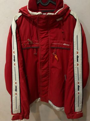 Ellesse Streetwear Gorpcore Parka Pria white red