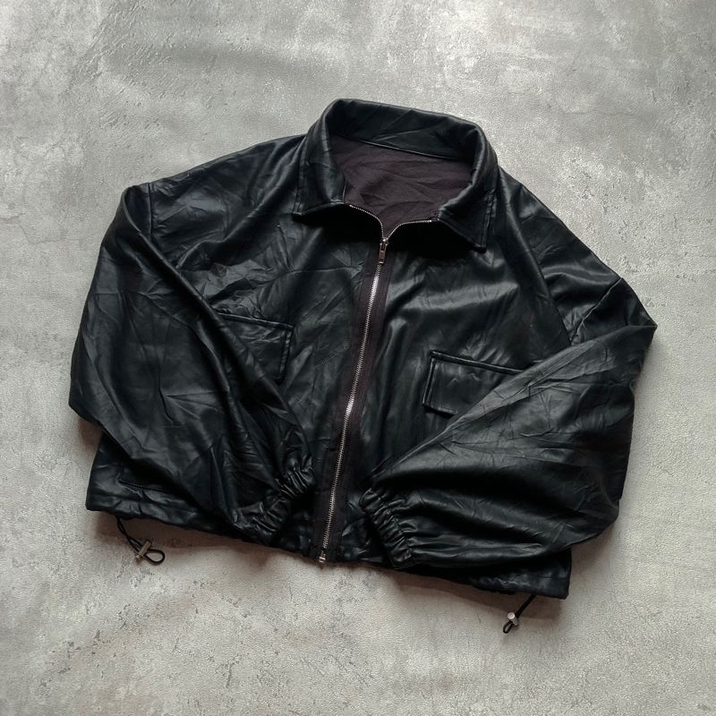 Casual Leather jacket Pria black, foto 4