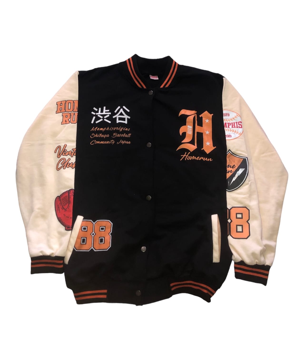 Uniqlo Vintage Streetwear Bomber jacket Pria black cream