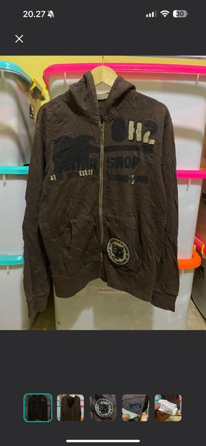 Zara Streetwear Y2K Hoody Pria brown