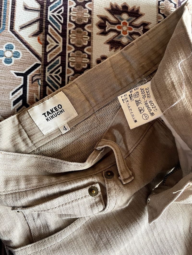 Takeo Kikuchi Casual Jeans Pria tan, foto 7