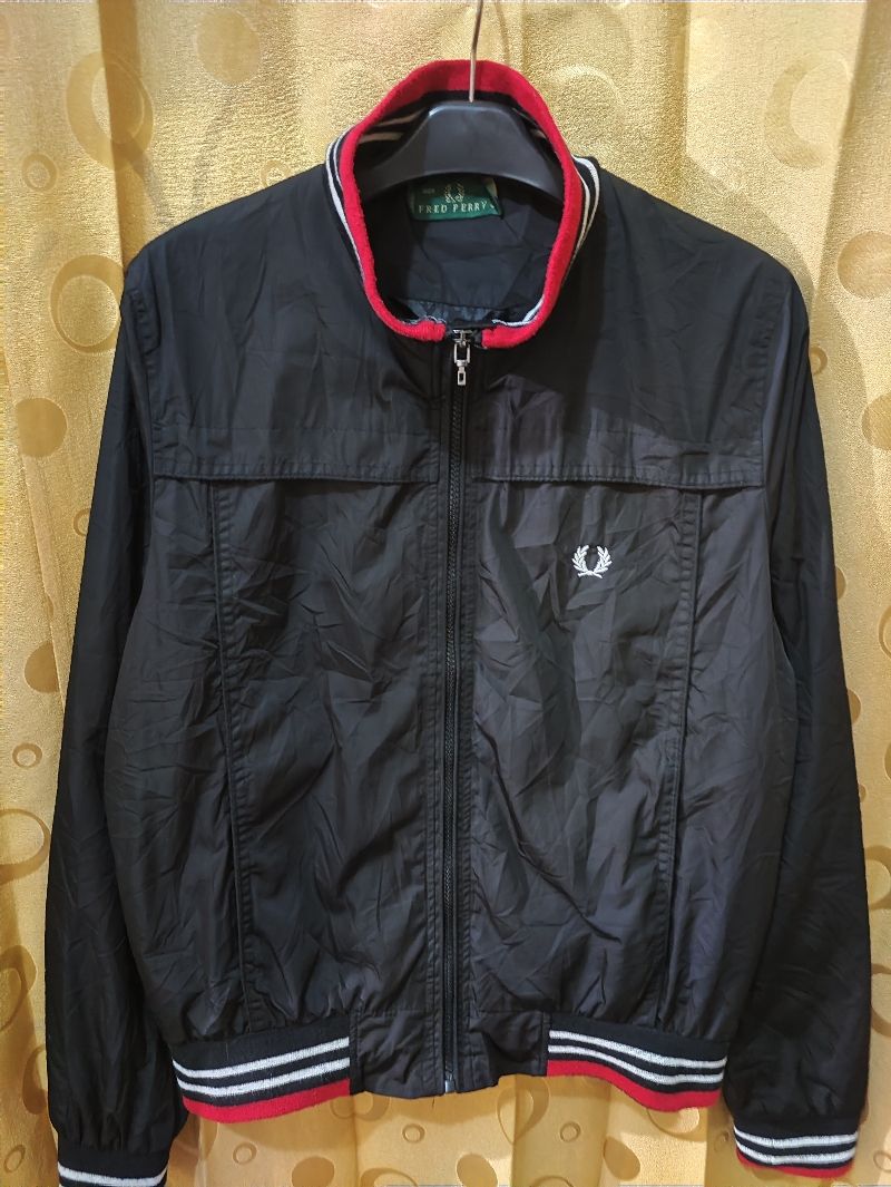 Fred Perry Casual Bomber jacket Pria white black, foto 2