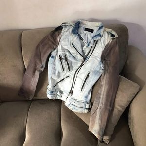 Japanese brand Biker Denim jacket Wanita multicolor
