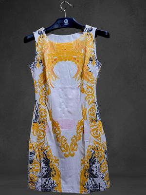 Luxury Minimalist Bodycon dress Wanita multicolor white