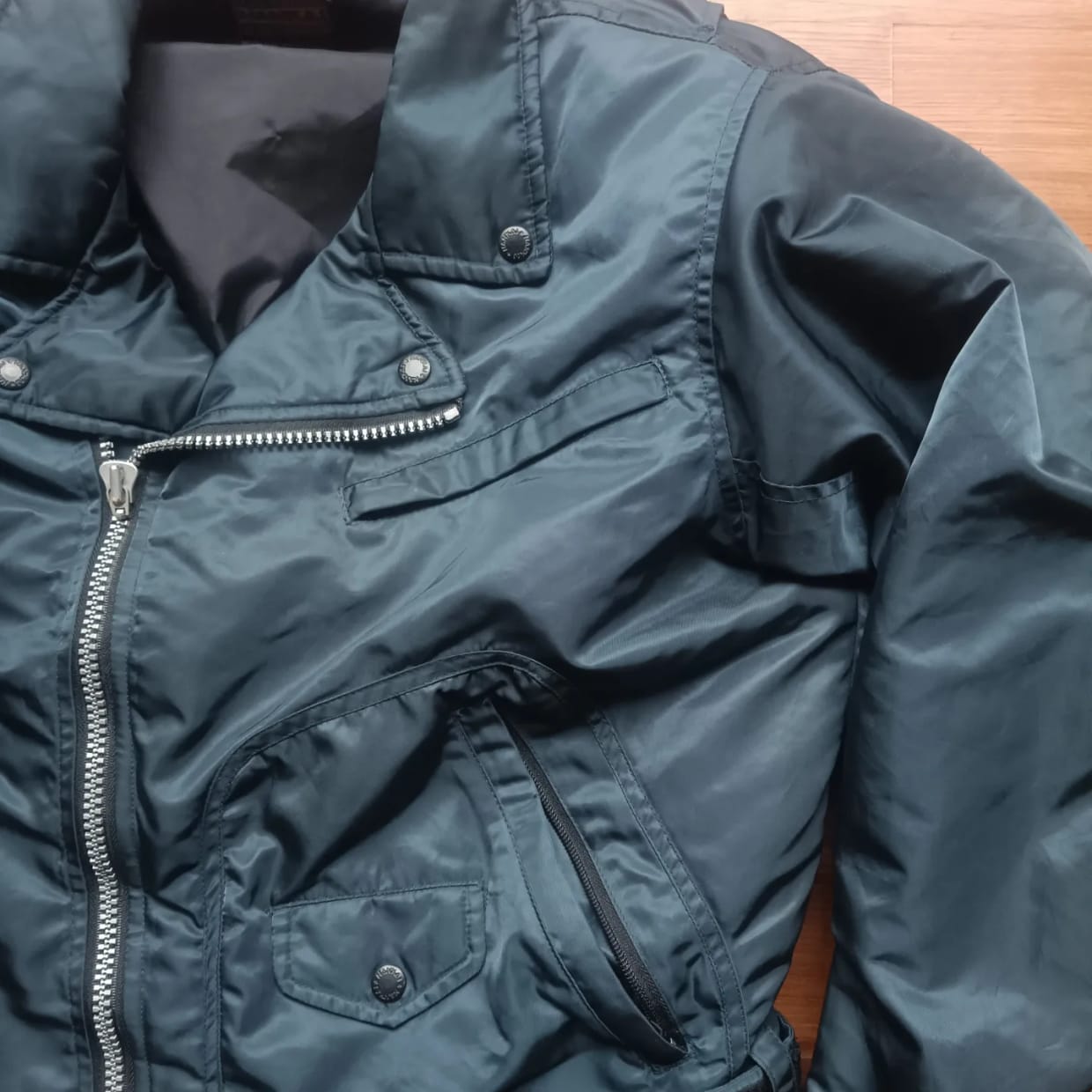 Streetwear Biker Bomber jacket Pria blue, foto 2