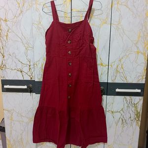 Coquette Casual Casual dress Wanita burgundy red
