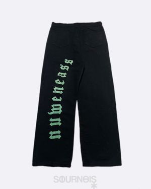 Japanese brand Streetwear Skater Jeans Pria green black