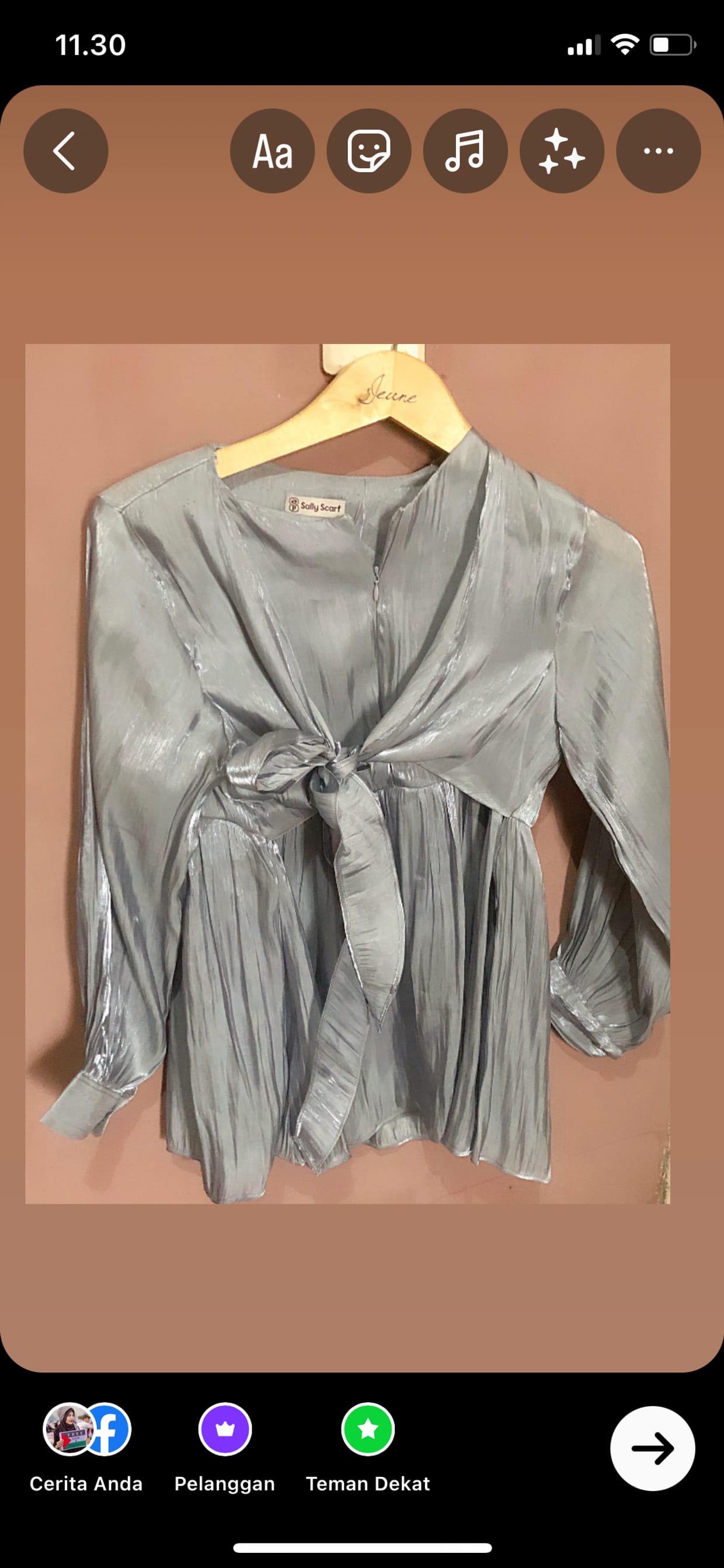 Luxury Blouse Wanita blue