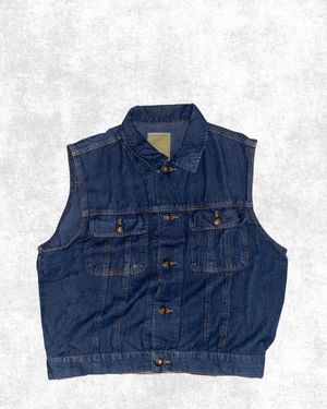 Uniqlo Streetwear Biker Vest Pria blue gray