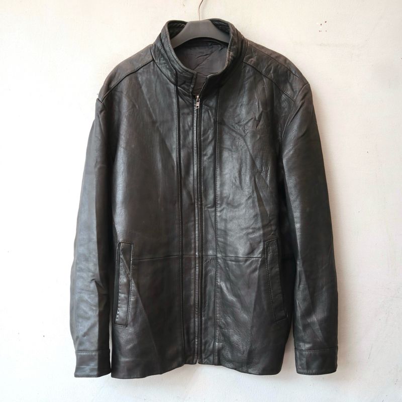 Biker Casual Leather jacket Pria black, foto 5
