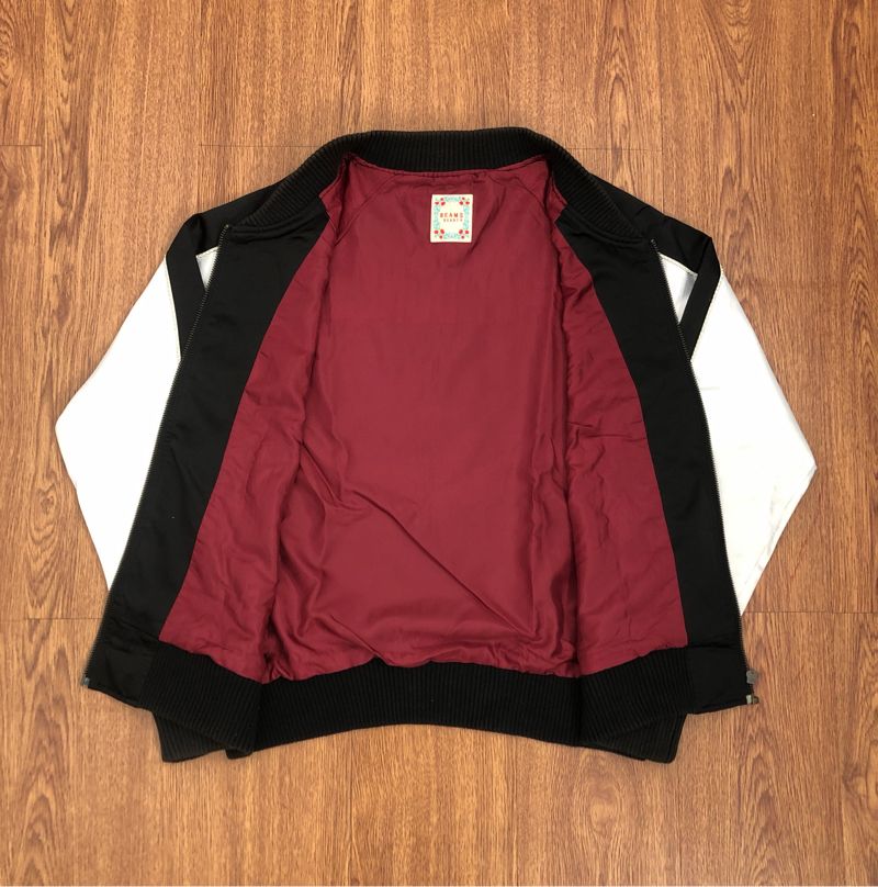 Beams Y2K Avant Garde Bomber jacket Pria white black, foto 3