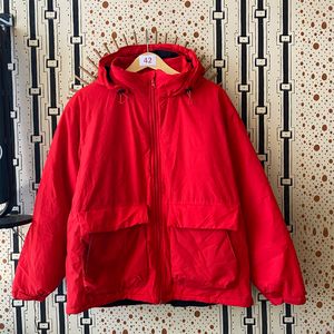Uniqlo Streetwear Casual Puffer jacket Wanita red