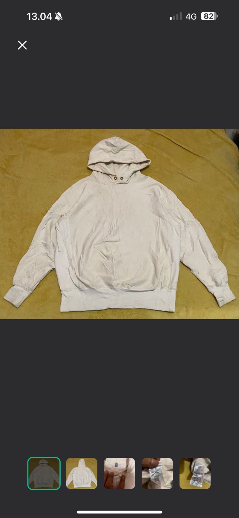 Unknown Reserve Weave Oversized Basic Hoodie Cream, foto 2