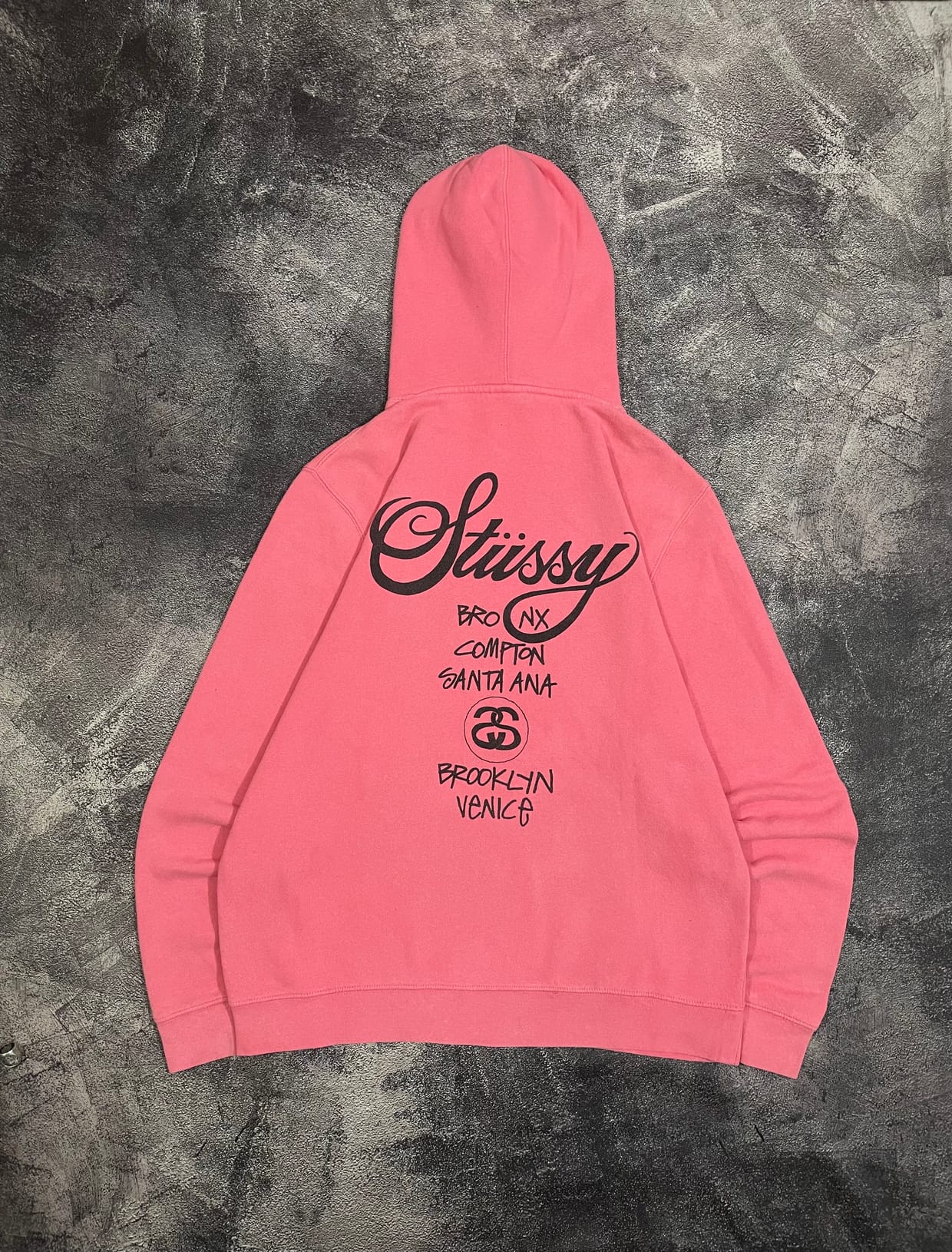 Stussy Streetwear Hoody Pria pink - Preloved