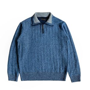 Cerini by PAT textured half zip knitted sweater shattered bl