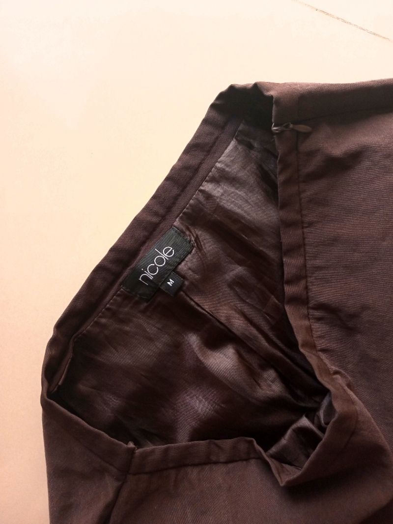 Rok Midi Coklat Motif Bunga, foto 2
