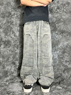 Baggy jeans carpenter double knee camo fit shinne