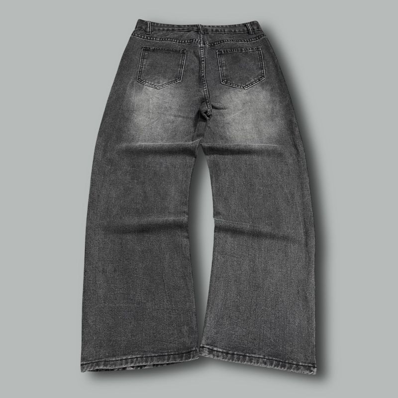 Baggy jeans grey washed patern star, foto 4