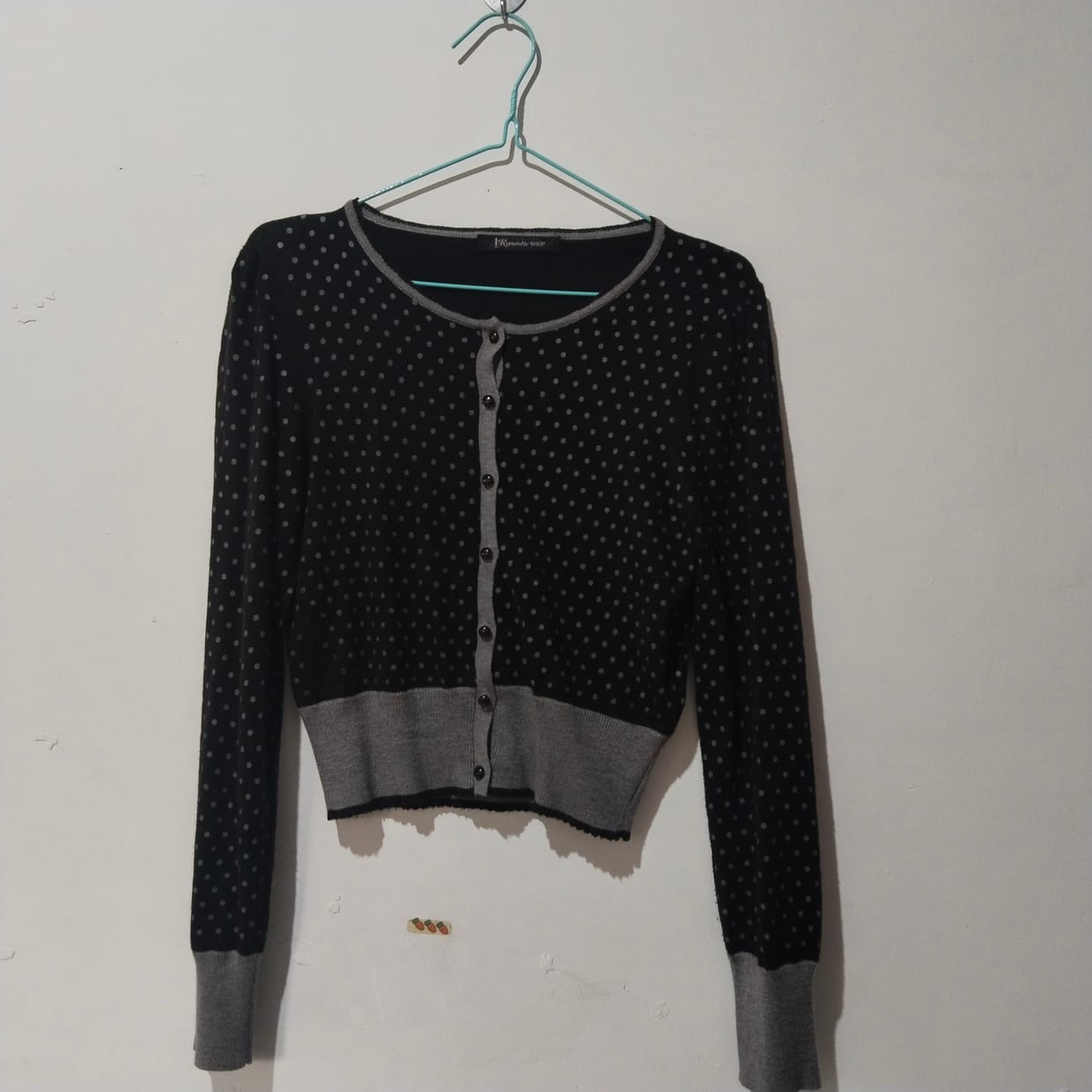Vintage Crop top Wanita black gray