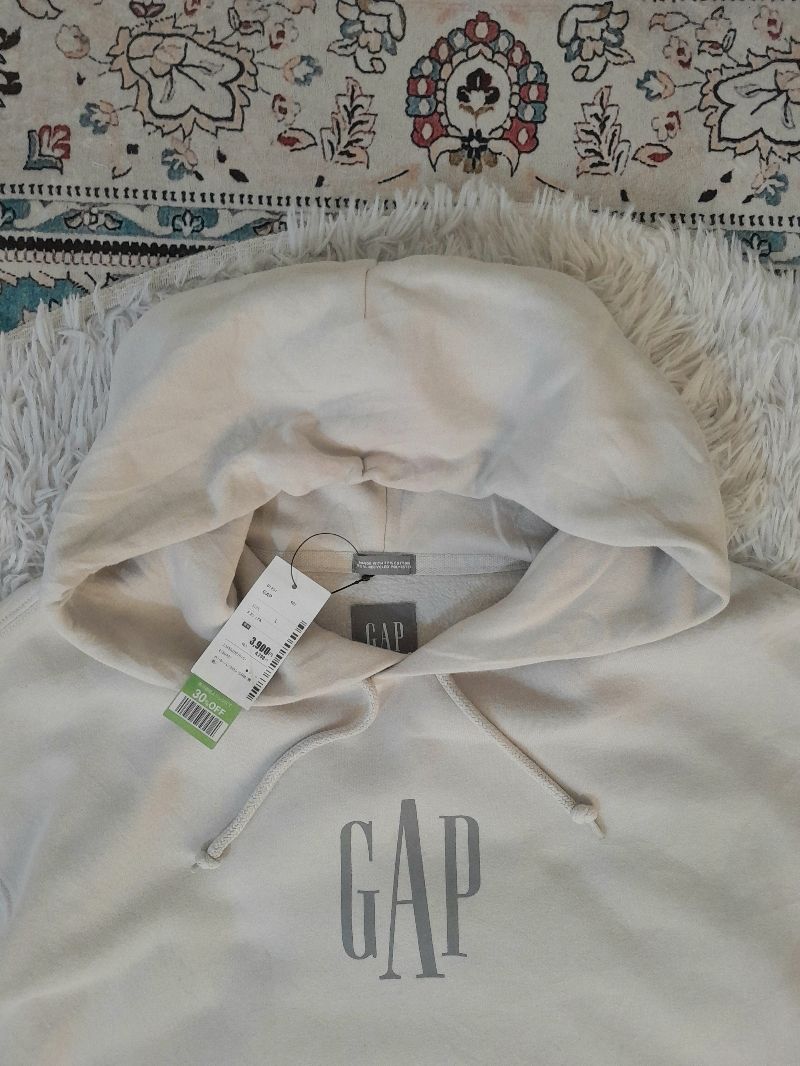 Hoodie GAP Original Cream Logo Embossed, foto 2