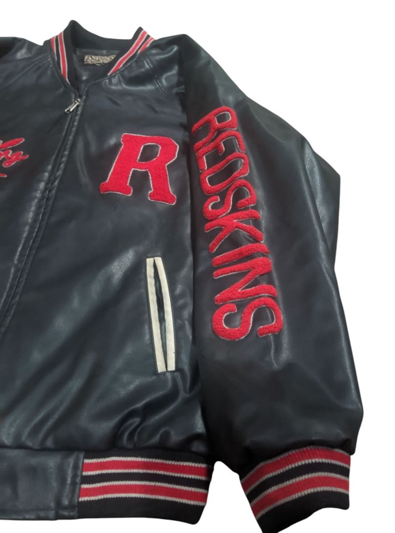 Varsity jacket lands cape leather jaket sintetis, foto 2