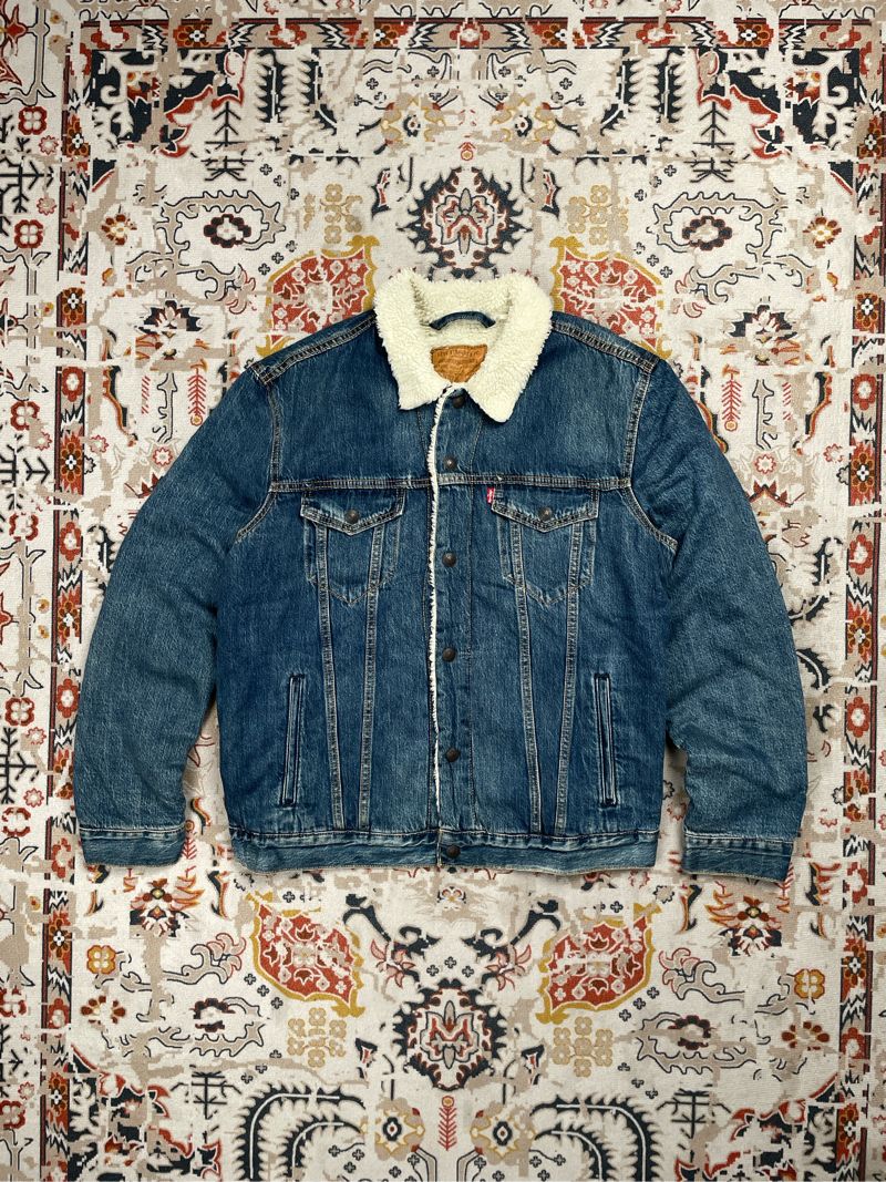 Levis big E trucker jeans denim sherpa jacket, foto 2