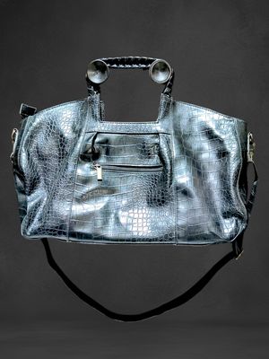 Black Leather Charles & Keith Duffel Bag Preloved