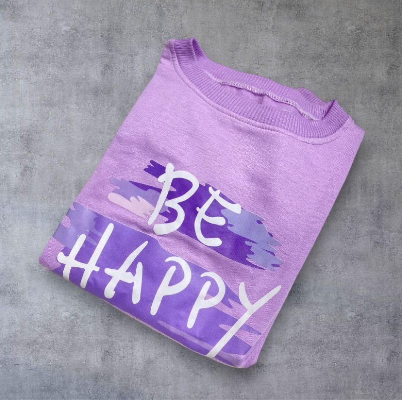 Lilac version sweater crewneck pecinta ungu- BE HAPPY, foto 8