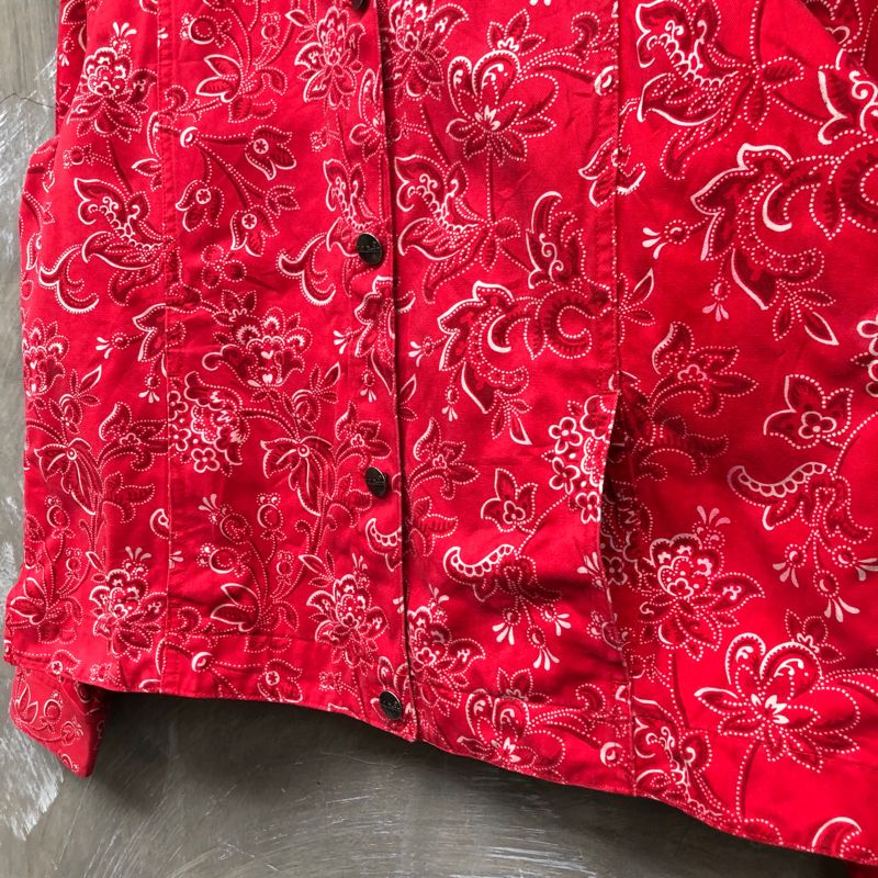 Vintage LL Bean Paisley Red Denim Jacket, foto 5