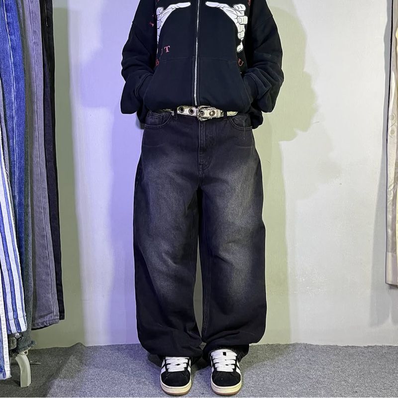 BAGGY JEANS FADING BLACK WAS, foto 2