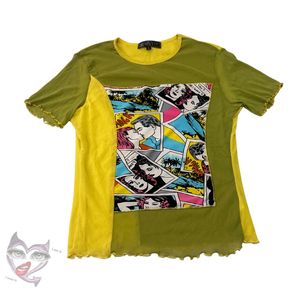 Y2K Casual Blouse Wanita multicolor yellow