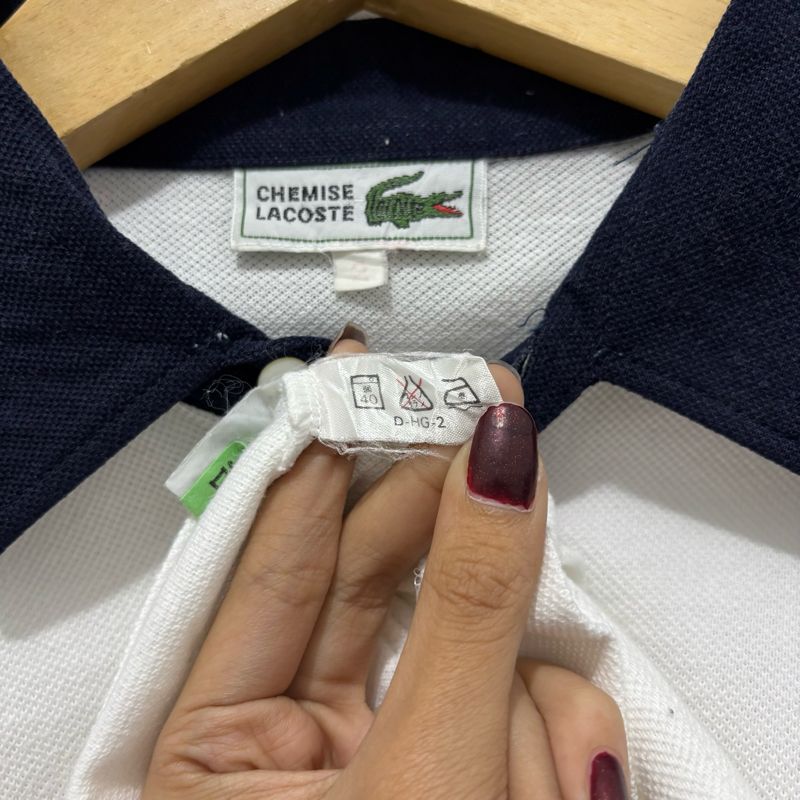 kaos kerah lengan pendek pria lacoste second original, foto 3