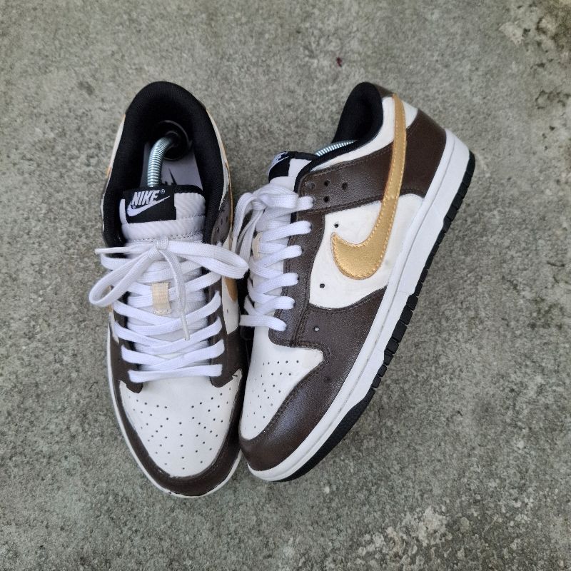 Nike Dunk Low - Warna Coklat Putih Gold, foto 3