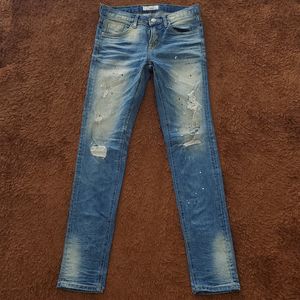 Ant Ripped Fading Jeans Denim Pants