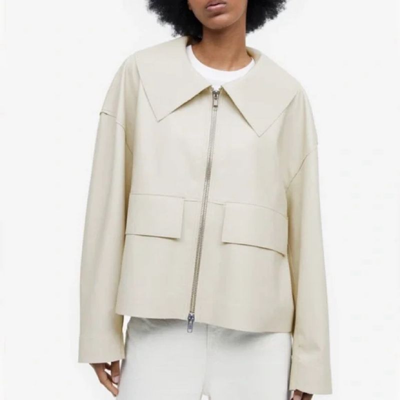 H&M Beige Faux Leather Jacket, foto 2