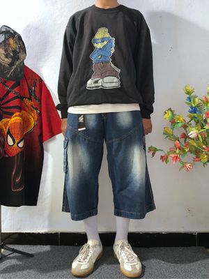 BlueWash Y2k Streatwear JortsPants