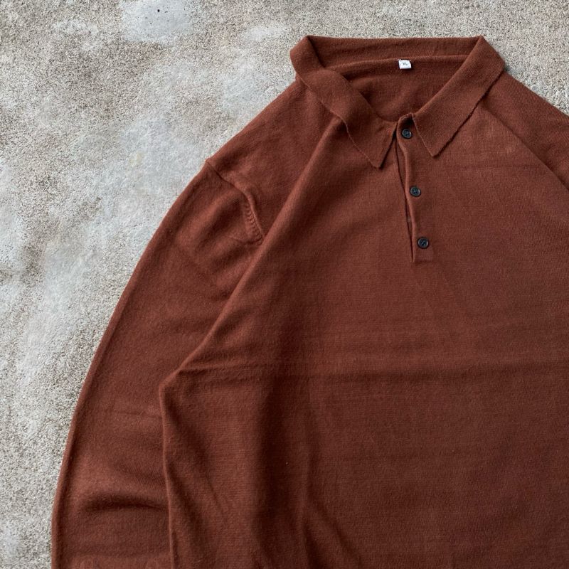 HALFBUTTON KNIT BROWN, foto 2