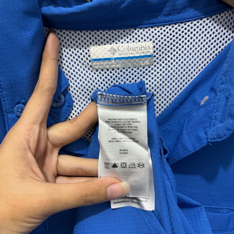 kemeja kerah lengan pendek columbia second original, foto 3